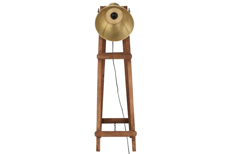 Gulvlampe messing E27 heltre mango - Gull - Belysning - Innendørsbelysning & Lamper - Gulvlampe