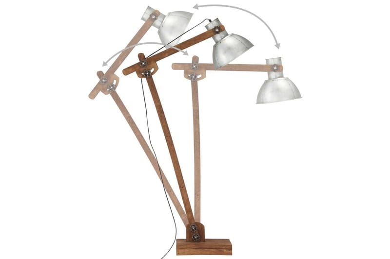 Gulvlampe sølv heltre mango E27 - Silver - Belysning - Innendørsbelysning & Lamper - Gulvlampe