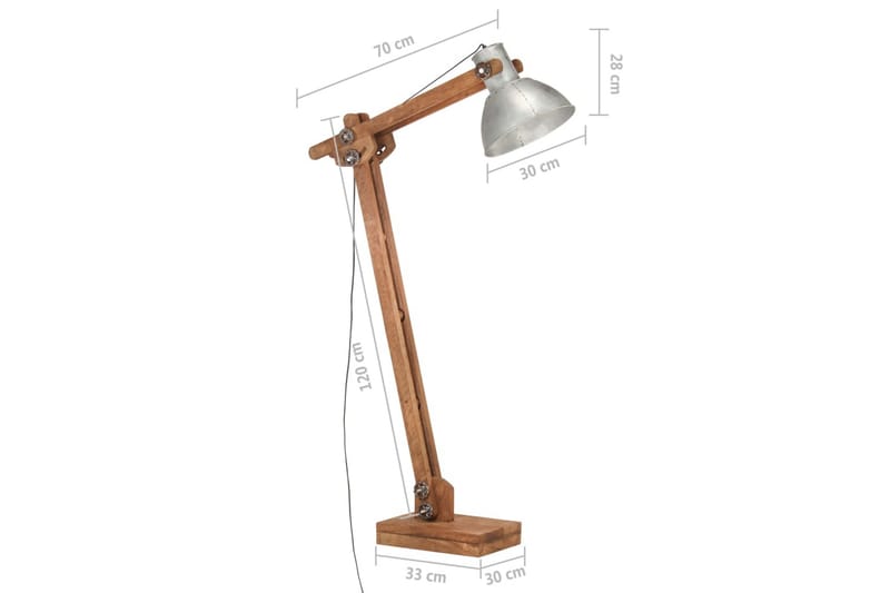Gulvlampe sølv heltre mango E27 - Silver - Belysning - Innendørsbelysning & Lamper - Gulvlampe