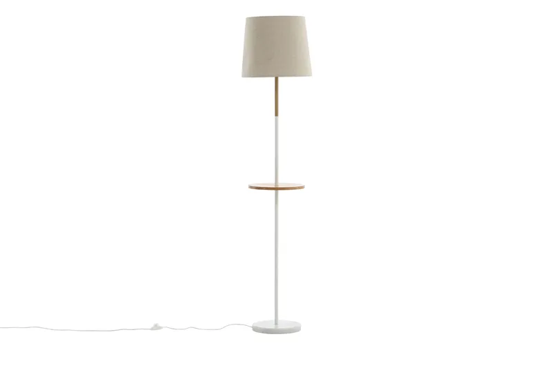 Hattman gulvlampe, Lin/Marmor/Beige/Brun/Hvit