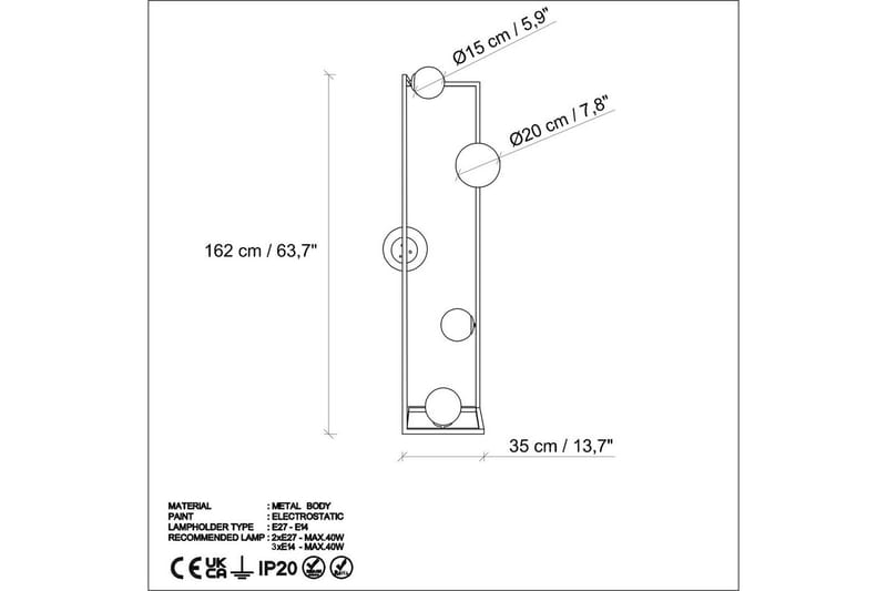 Gulvlampe Hjørne Svart - Svart - Belysning - Innendørsbelysning & Lamper - Soveromslampe