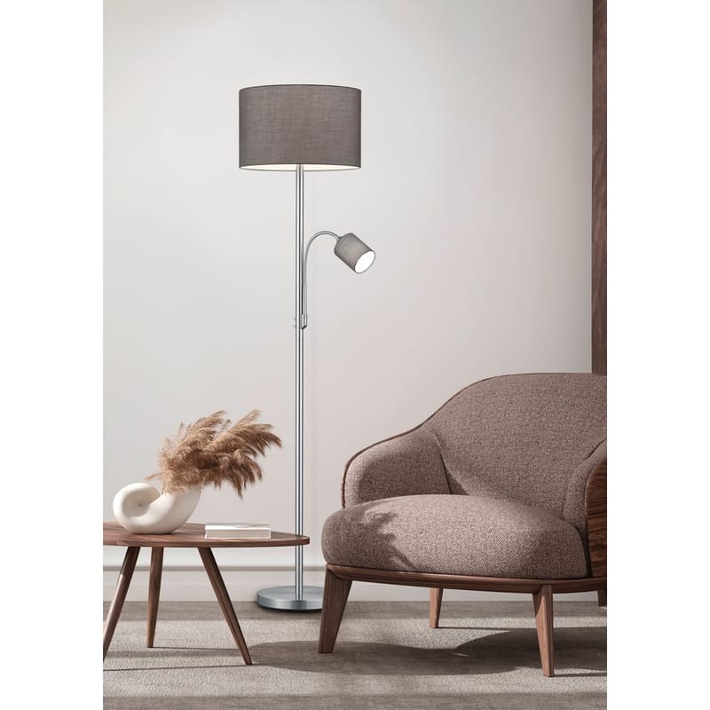 Gulvlampe Hotel - Grå - Belysning - Innendørsbelysning & Lamper - Soveromslampe