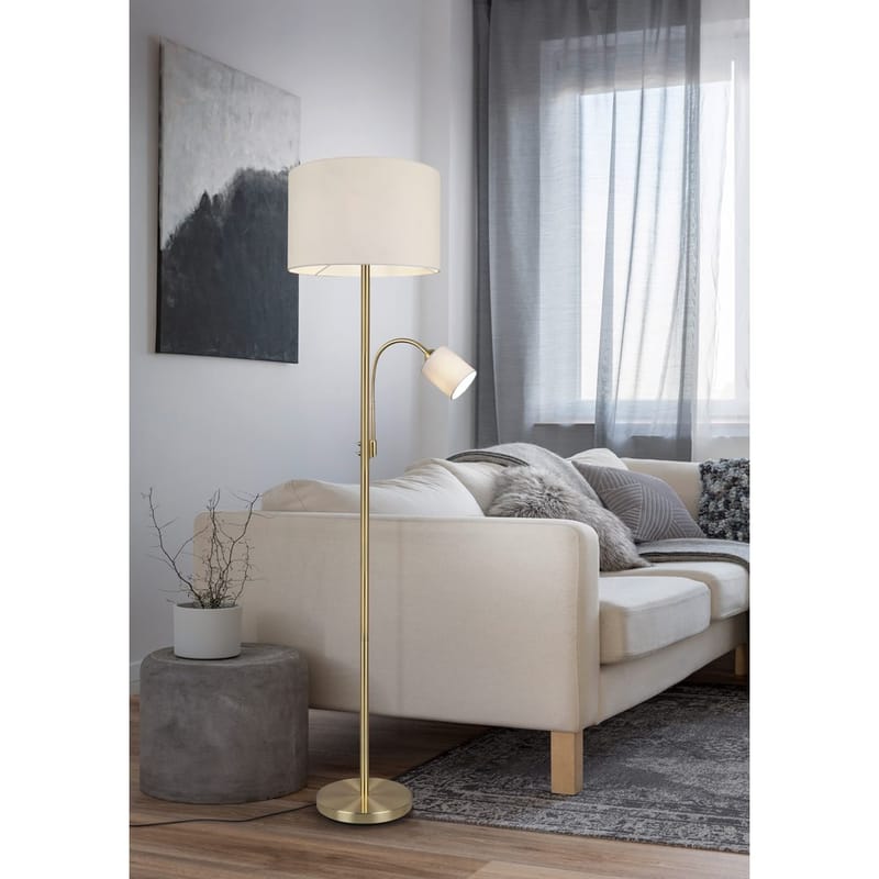 Gulvlampe Hotel - Matt messing - Belysning - Innendørsbelysning & Lamper - Soveromslampe