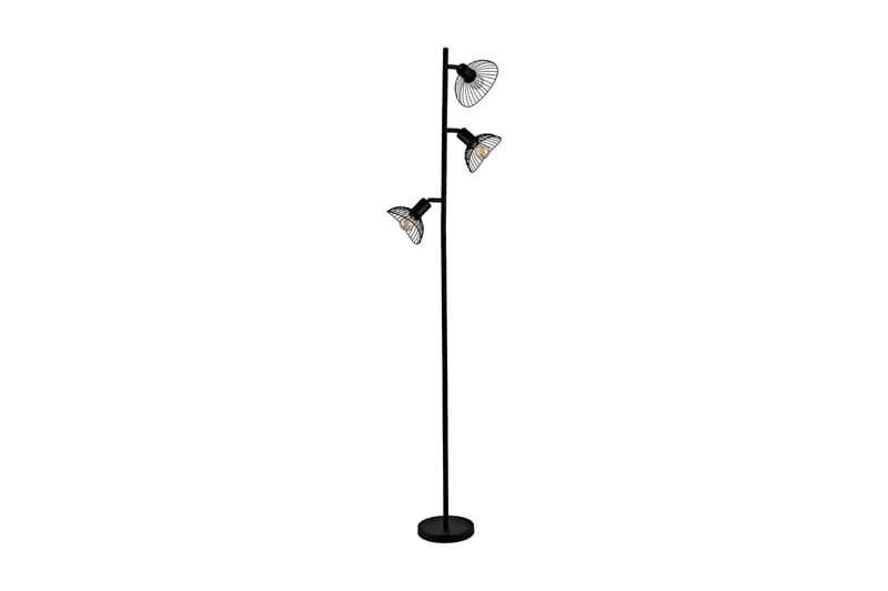 Jerit Gulvlampe LED Liten - Svart - Stuelampe - Gulvlampe - Soveromslampe - Trearmet gulvlampe
