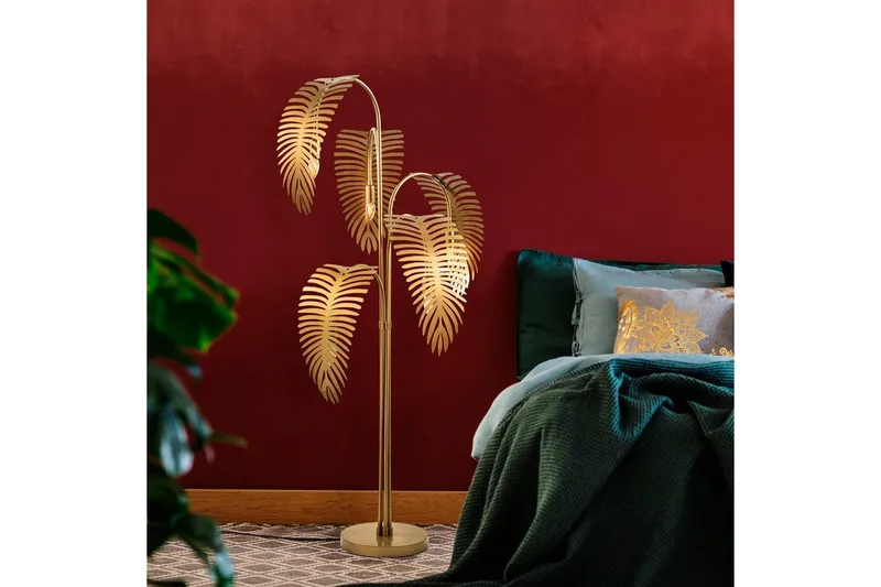 Gulvlampe Kavilashm Gull - Gull - Belysning - Innendørsbelysning & Lamper - Soveromslampe
