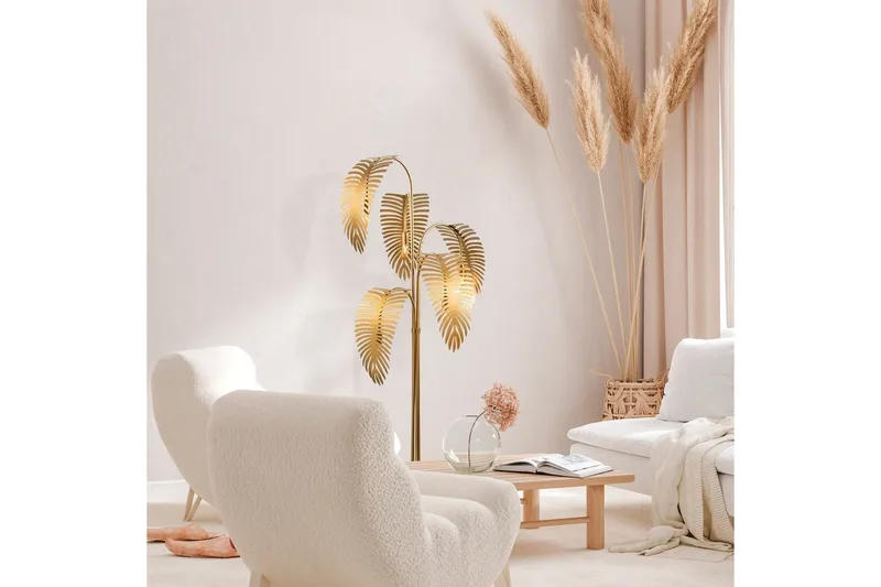 Gulvlampe Kavilashm Gull - Gull - Belysning - Innendørsbelysning & Lamper - Soveromslampe