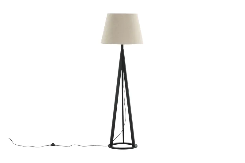 Kona Gulvlampe, Lin/Beige/Svart