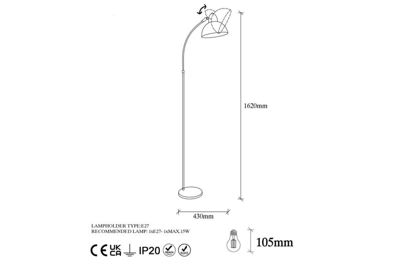 Gulvlampe Masatsune Svart / Antikk - Svart / Antikk - Belysning - Innendørsbelysning & Lamper - Soveromslampe