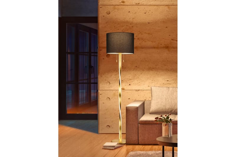 Gulvlampe Nandor - Svart/gull - Belysning - Innendørsbelysning & Lamper - Soveromslampe