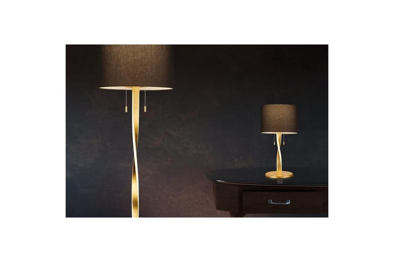 Gulvlampe Nandor - Svart/gull - Belysning - Innendørsbelysning & Lamper - Soveromslampe