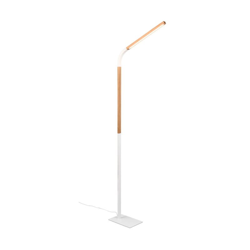 Gulvlampe Norris - Matt hvit/tre - Belysning - Innendørsbelysning & Lamper - Soveromslampe