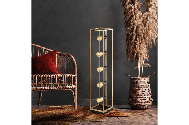 Gulvlampe Orika Gull - Gull - Belysning - Innendørsbelysning & Lamper - Soveromslampe