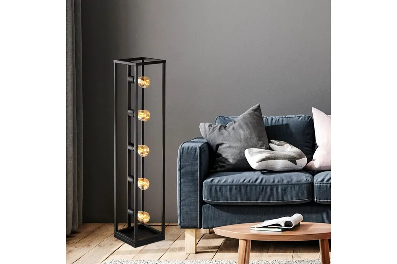 Gulvlampe Orika Svart - Svart - Belysning - Innendørsbelysning & Lamper - Soveromslampe