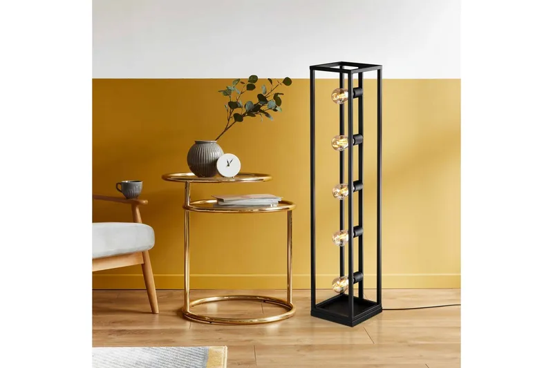 Gulvlampe Orika Svart - Svart - Belysning - Innendørsbelysning & Lamper - Soveromslampe