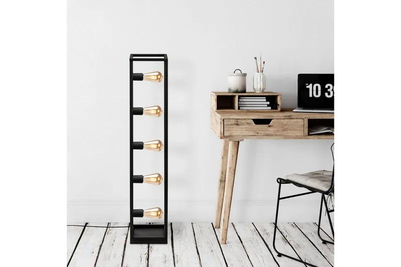 Gulvlampe Orika Svart - Svart - Belysning - Innendørsbelysning & Lamper - Soveromslampe