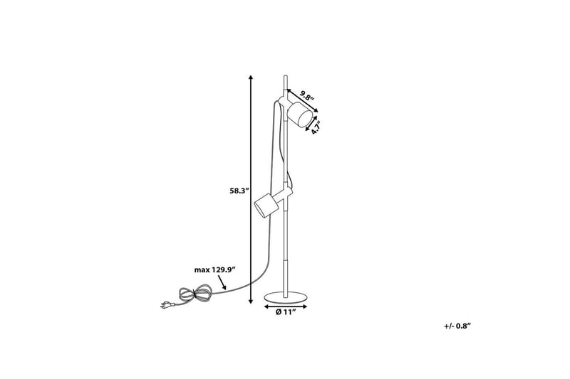 Owens Gulvlampe 130 cm - Svart - Soveromslampe - Stuelampe - Gulvlampe