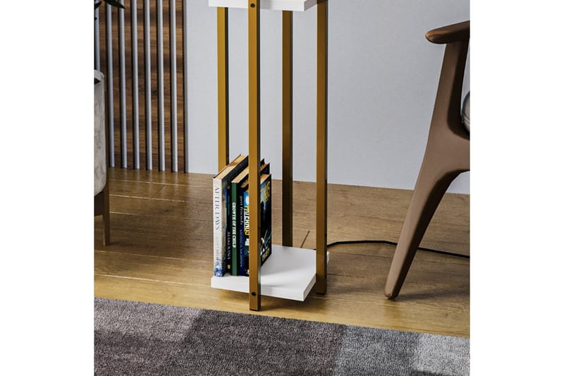 Gulvlampe Ratmompe (Hyllehøyde: 60 cm) Gull / Hvit 2 - Gull / Hvit 2 - Belysning - Innendørsbelysning & Lamper - Soveromslampe