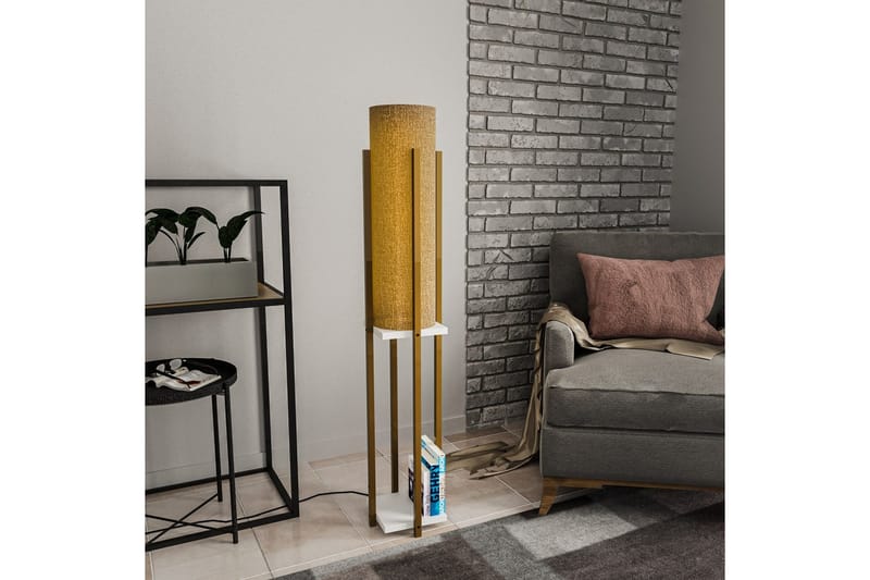 Gulvlampe Ratmompe (Hyllehøyde: 60 cm) Gull / Hvit 2 - Gull / Hvit 2 - Belysning - Innendørsbelysning & Lamper - Soveromslampe