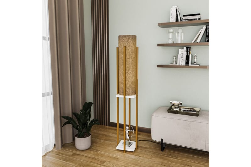 Gulvlampe Ratmompe (Hyllehøyde: 60 cm) Gull / Hvit 2 - Gull / Hvit 2 - Belysning - Innendørsbelysning & Lamper - Soveromslampe