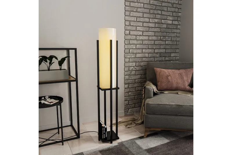 Gulvlampe Ratmompe (Hyllehøyde: 60 cm) Svart Beige - Svart Beige - Belysning - Innendørsbelysning & Lamper - Soveromslampe