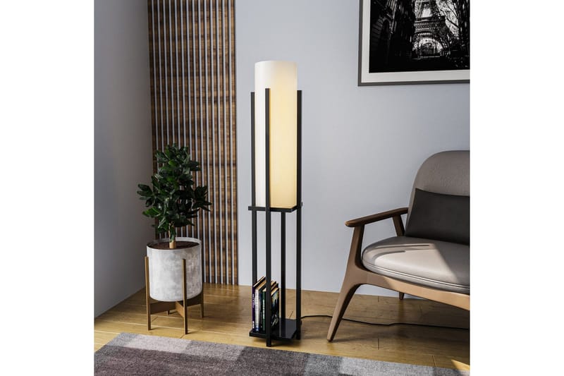 Gulvlampe Ratmompe (Hyllehøyde: 60 cm) Svart Beige - Svart Beige - Belysning - Innendørsbelysning & Lamper - Soveromslampe