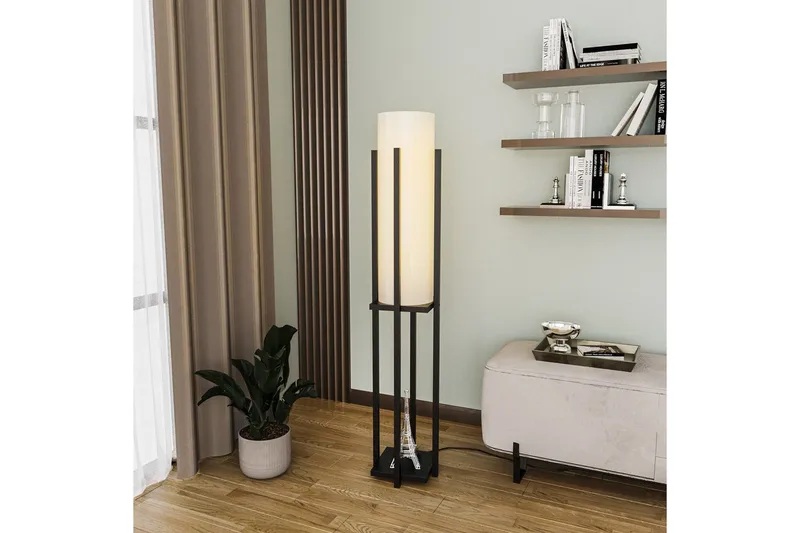 Gulvlampe Ratmompe (Hyllehøyde: 60 cm) Svart Beige - Svart Beige - Belysning - Innendørsbelysning & Lamper - Soveromslampe