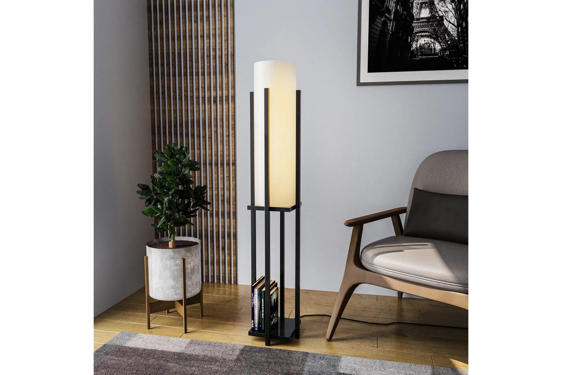 Gulvlampe Ratmompe (Hyllehøyde: 60 cm) Svart Beige - Svart Beige