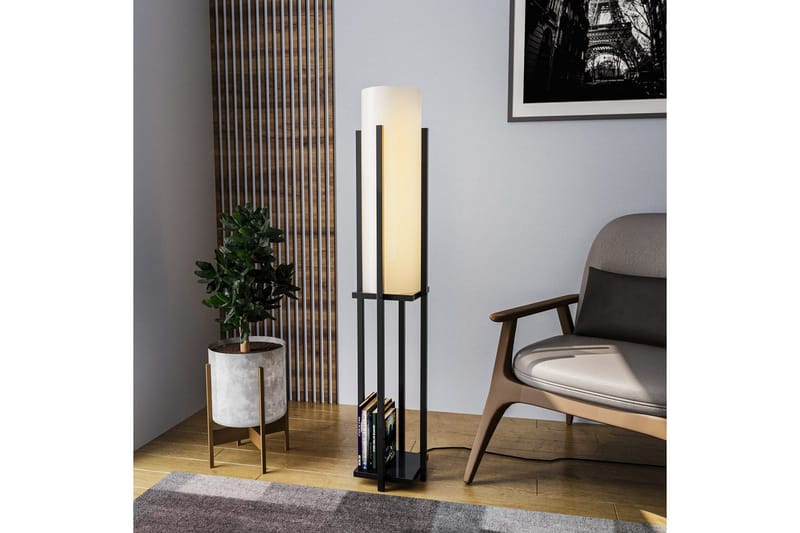 Gulvlampe Ratmompe (Hyllehøyde: 60 cm) Svart Beige, Svart Beige
