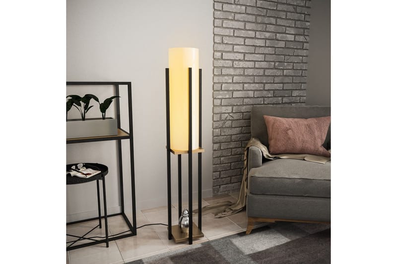Gulvlampe Ratmompe (Hyllehøyde: 60 cm) Svart / Gull Beige - Svart / Gull Beige - Belysning - Innendørsbelysning & Lamper - Soveromslampe