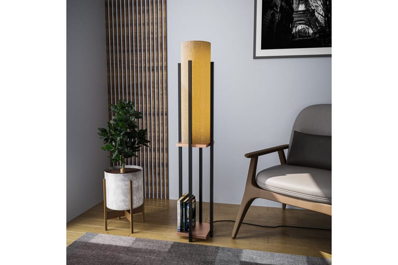 Gulvlampe Ratmompe (Hyllehøyde: 60 cm) Svart / Kobber 2 - Svart / Kobber 2 - Belysning - Innendørsbelysning & Lamper - Soveromslampe