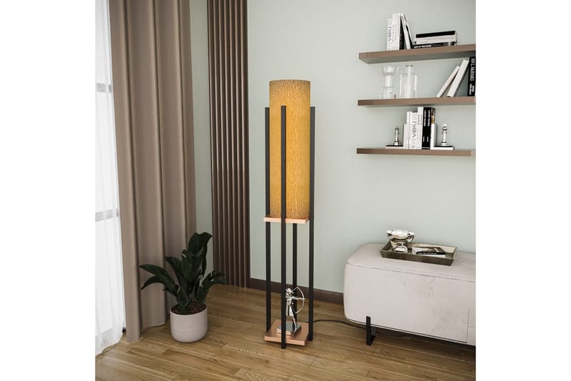 Gulvlampe Ratmompe (Hyllehøyde: 60 cm) Svart / Kobber 2 - Svart / Kobber 2 - Belysning - Innendørsbelysning & Lamper - Soveromslampe