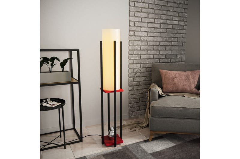 Gulvlampe Ratmompe (Hyllehøyde: 60 cm) Svart / Rød - Svart / Rød - Belysning - Innendørsbelysning & Lamper - Soveromslampe