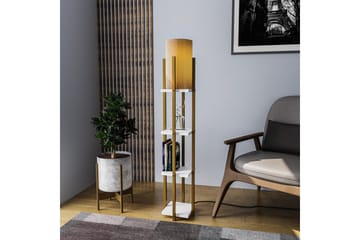 Gulvlampe Ratmompe Lumi (Hyllehøyde: 29 cm) Gull / Hvitt Kobber