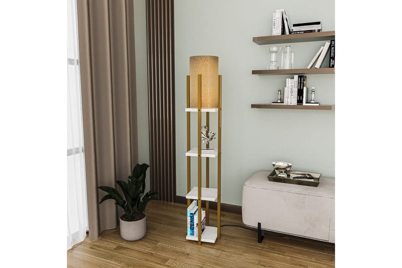 Gulvlampe Ratmompe Lumi (Hyllehøyde: 29 cm) Gull / Hvitt Kobber - Gull / Hvitt Kobber - Belysning - Innendørsbelysning & Lamper - Soveromslampe