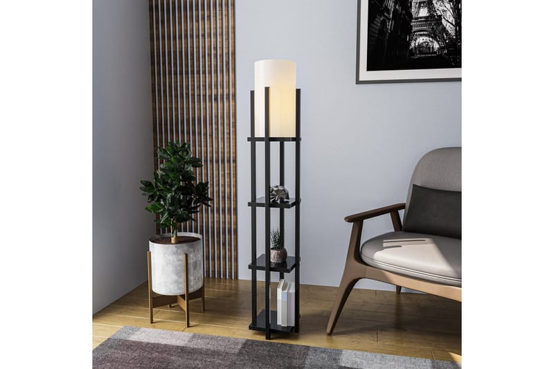 Gulvlampe Ratmompe Lumi (Hyllehøyde: 29 cm) Svart Beige - Svart Beige - Belysning - Innendørsbelysning & Lamper - Soveromslampe