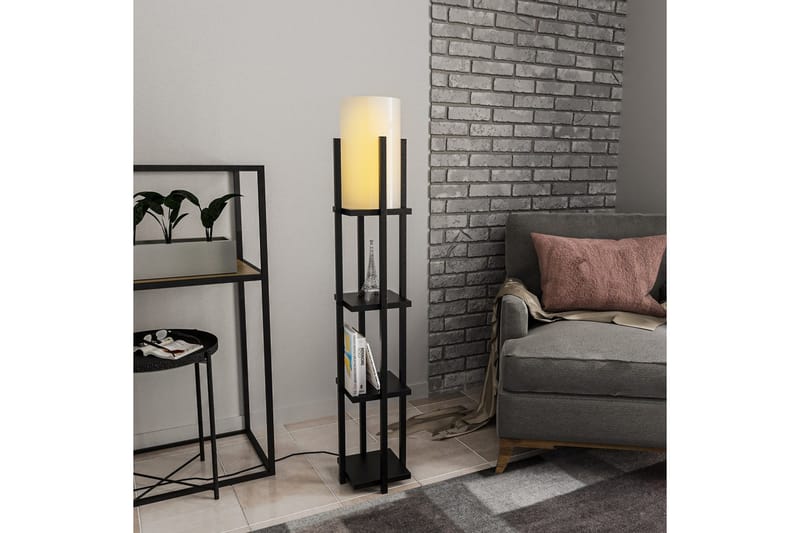 Gulvlampe Ratmompe Lumi (Hyllehøyde: 29 cm) Svart Beige - Svart Beige - Belysning - Innendørsbelysning & Lamper - Soveromslampe