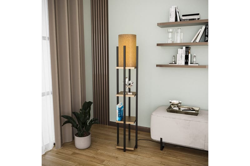 Gulvlampe Ratmompe Lumi (Hyllehøyde: 29 cm) Svart / Gull Kobber - Svart / Gull Kobber - Belysning - Innendørsbelysning & Lamper - Soveromslampe