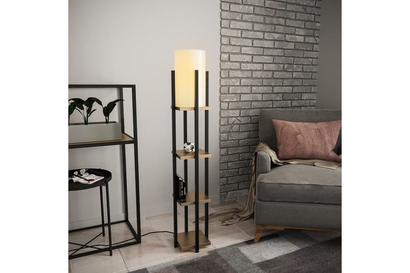 Gulvlampe Ratmompe Lumi (Hyllehøyde: 29 cm) Svart / Gull - Svart / Gull - Belysning - Innendørsbelysning & Lamper - Soveromslampe