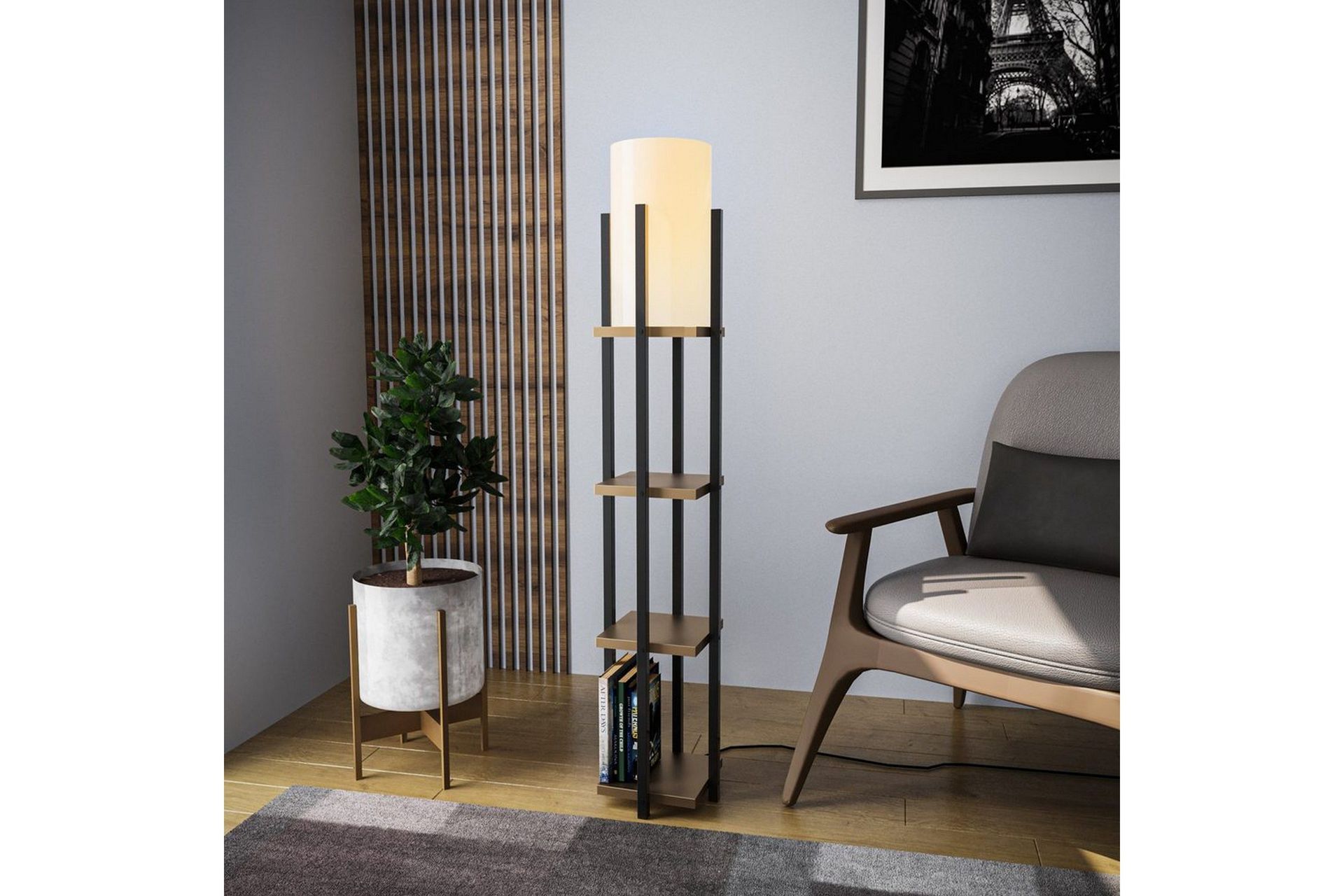 Gulvlampe Ratmompe Lumi (Hyllehøyde: 29 cm) Svart / Gull - Svart / Gull