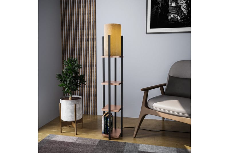 Gulvlampe Ratmompe Lumi (Hyllehøyde: 29 cm) Svart / Kobbertre - Svart / Kobbertre - Belysning - Innendørsbelysning & Lamper - Soveromslampe