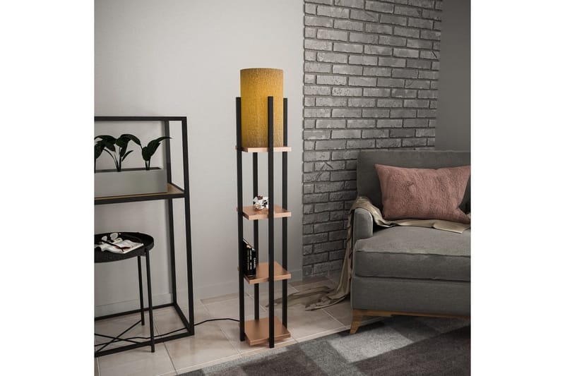 Gulvlampe Ratmompe Lumi (Hyllehøyde: 29 cm) Svart / Kobbertre - Svart / Kobbertre - Belysning - Innendørsbelysning & Lamper - Soveromslampe