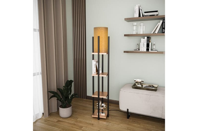 Gulvlampe Ratmompe Lumi (Hyllehøyde: 29 cm) Svart / Kobbertre - Svart / Kobbertre - Belysning - Innendørsbelysning & Lamper - Soveromslampe