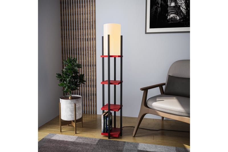 Gulvlampe Ratmompe Lumi (Hyllehøyde: 29 cm) Svart / Rød Beige - Svart / Rød Beige - Belysning - Innendørsbelysning & Lamper - Soveromslampe