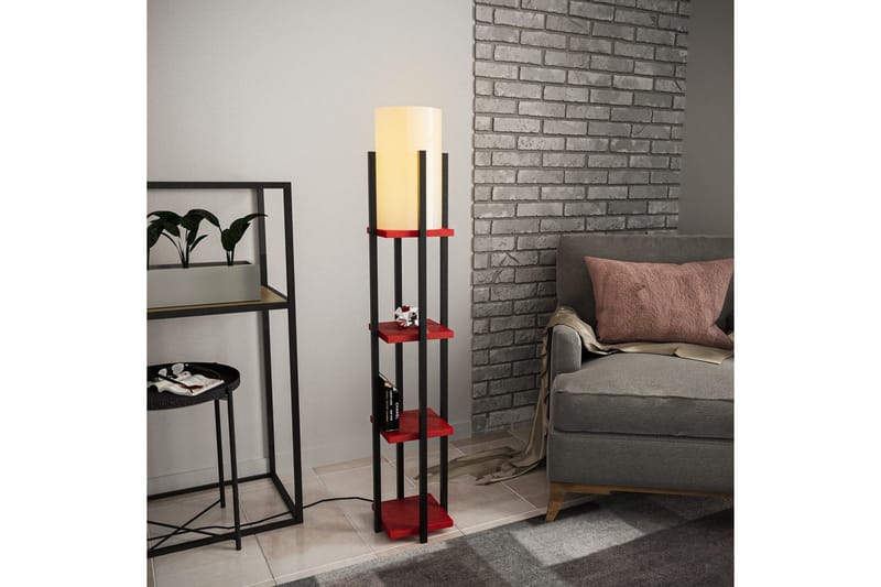 Gulvlampe Ratmompe Lumi (Hyllehøyde: 29 cm) Svart / Rød Beige - Svart / Rød Beige - Belysning - Innendørsbelysning & Lamper - Soveromslampe