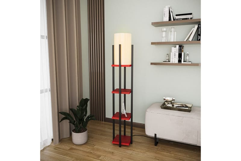 Gulvlampe Ratmompe Lumi (Hyllehøyde: 29 cm) Svart / Rød Beige - Svart / Rød Beige - Belysning - Innendørsbelysning & Lamper - Soveromslampe