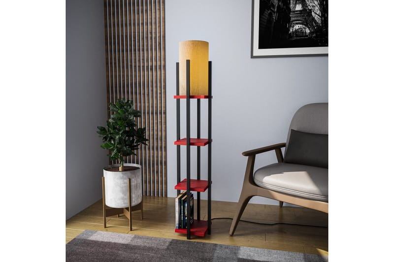Gulvlampe Ratmompe Lumi (Hyllehøyde: 29 cm) Svart / Rød - Svart / Rød - Belysning - Innendørsbelysning & Lamper - Soveromslampe