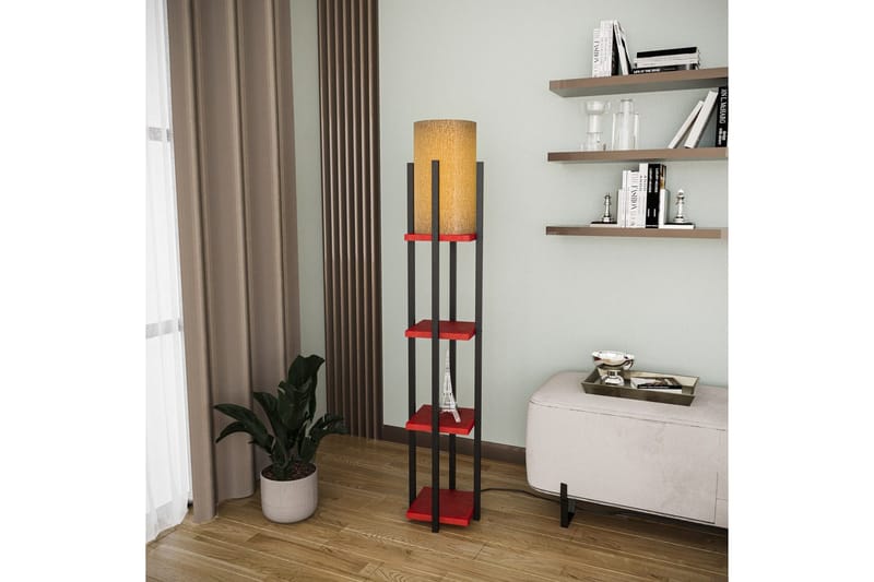 Gulvlampe Ratmompe Lumi (Hyllehøyde: 29 cm) Svart / Rød - Svart / Rød - Belysning - Innendørsbelysning & Lamper - Soveromslampe