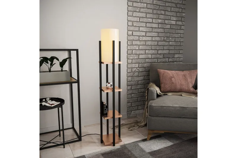 Gulvlampe Ratmompe Lumi (Hyllehøyde: 29 cm) Tre / Beige - Tre / Beige - Belysning - Innendørsbelysning & Lamper - Soveromslampe