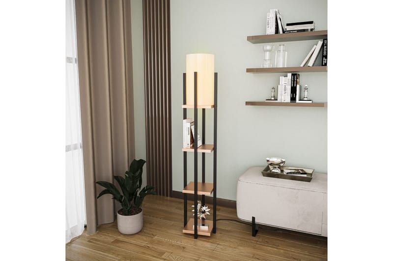 Gulvlampe Ratmompe Lumi (Hyllehøyde: 29 cm) Tre / Beige - Tre / Beige - Belysning - Innendørsbelysning & Lamper - Soveromslampe