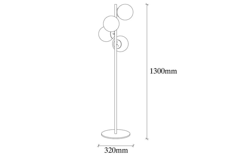 Gulvlampe Rysta Gull - Gull - Belysning - Innendørsbelysning & Lamper - Soveromslampe